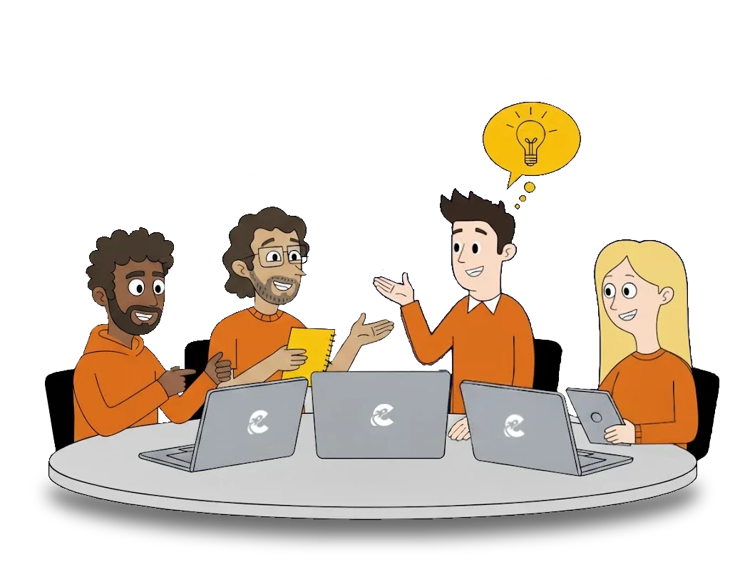 Time de profissionais em ambiente de escritório